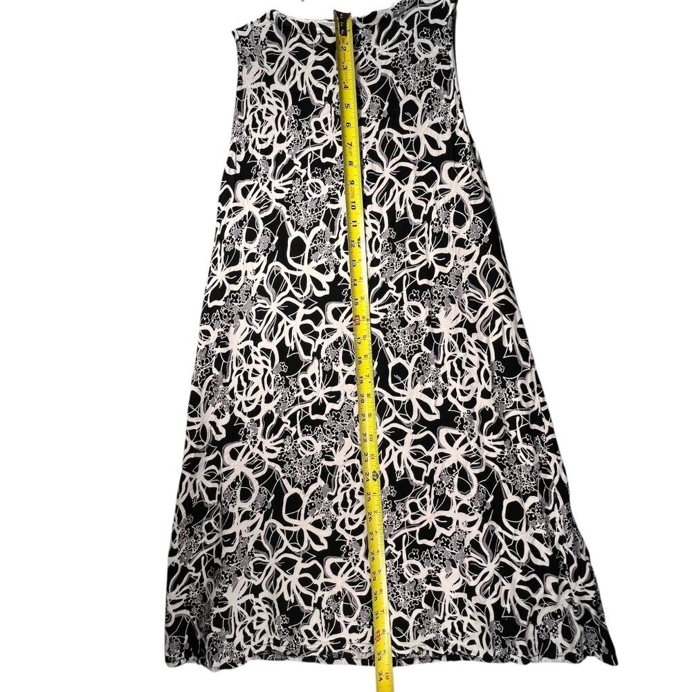 Democracy Sleeveless Shift Dress Black White Floral V-Neck AB Solution Summer 12 - Picture 6 of 8